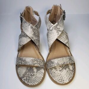 Lust For Life Snake Print Gladiator Style Sandals Adjustable Straps Size 7.5*
